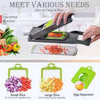 Dewpeton Pro-Series 20-in-1 Mandoline Slicer & Spiralizer, Veggie Chopper with Container, Home Essential Kitchen Gadget