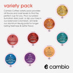 Cambio Roasters Keurig Coffee Pods Variety Pack, Only Aluminum Coffee K Cup for Better Taste, Longer Lasting Freshness, Includes Light Roast, Dark Roast, & Organic Decaf K Cups for Keurig, 32 Count