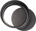 Deep Dish Quiche Pan, 11” x 2” Tall Pie Pan Deep Tart Pan with Removable Bottom, Nonstick Large Fluted Tart Mold Loose Base Round Deep Pizza Pan for Baking Easter Pie