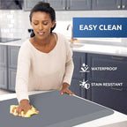 KitchenClouds Kitchen Mat Cushioned Anti Fatigue Rug 24"x70" Water Resistant, Non Slip, Standing and Comfort Desk/Floor Mats for House Sink Office (Grey,0.8inch)
