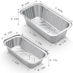 60 Pack Disposable Foil Loaf Pans with Lids Combo Set,30 Pack 8.7x4.6x2.5 Aluminum Loaf Pans & 30 Pack 8x4.3x2 Aluminum Bread Pan For Baking Cakes Bread Meat.