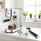 51mm Portafilter Set for CASABREWS CM5418, 5418 PRO, 3700 Essential/3700Pro and Gevi Espresso Machines, 3 Ears Portafilter with 2 Stainless Steel Filter Baskets (1-Cup Filter and 2-Cups Filter)
