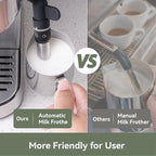 Gevi Espresso Machine 20 Bar - Auto Milk Frother & Steam Wand, NTC Temp Control, Compact Stainless Steel Cappuccino Maker, Ideal for Coffee Lovers & Home Baristas