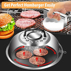 Smashed Burger Set, Stainless Steel Burger Press Kit, Burger Press, 10 Inch Basting Cover, Grill Spatula,1 BBQ Glove - Griddle Accessories for Blackstone or Flat Top Griddle Grill Cooking