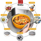 Walfos Silicone Microwave Mats, Heat Resistant Multi-Purpose Microwave Trivet Mat, Non-Slip Hot Pads, BPA Free Silicone Mats for Microwave, Oven, Hot Pan, Pot (Grey)