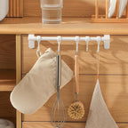 SUPVOX Kitchen Utensil Hooks 5pcs Under Cabinet Storage Rack White Plastic No-Drill Multi-Functional Hanging Organizer for Kitchen Cabinet