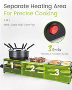 Raclette Table Grill - Indoor Electric Grill Griddle - Nonstick Extra Large Reversible 4-In-1 Outdoor Dishwasher Safe with Cheese 12 Paddles 12 Spatulas for 12 Person, FD-12RN1650