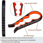 Bloss Anti-skid Jar Opener Can Opener Kitchen Grippers,4 in 1 Multi Function Bottle Opener Lid Opener for Seniors with Arthritis, Caps and Bottles Kitchen Gadgets For Small Hands or Seniors,Black Red