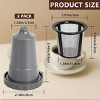 Reusable Coffee Filter Compatible with Keurigg My K Cup B30 B40 B50 B60 B70 K10 MINI Plus K15 K40/45 K55 K60/65 K70/75/79 Series 5048 Old Mode Grey by Podoy (3 Pack)