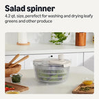 Amazon Basics Salad Spinner, BPA-Free, 4.2 qt., Linen Gray