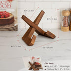 Cookbook Stand, Wooden Recipe Book Holder, Cook Book Stand for Kitchen Counter, Multifunctional Display, Kitchen Counter Decor - Brown