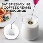 Zulay Kitchen Powerful Milk Frother Wand With 4 AA Duracell Batteries - Ultra Fast Handheld Drink Mixer - Electric Whisk Foam Maker for Coffee, Lattes, Cappuccino, Matcha & Creamer - Hot Pink Gold
