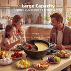 TWIN™ Electric Hot Pot with Divider | PFAS-Free Ceramic Nonstick Pot | EvenHeat Cast Aluminum Body | 1500W Fast Heating | Dual-Flavor Shabu Shabu Pots for Family Use | 1-Yr Warranty