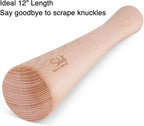 SOLIGT 12" Sauerkraut Pounder for Mason Jars Vegetable Fermentation- One Piece of Solid Wood