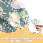 Rabbit Bunny Plastic Bag Holder, Wall Mount Grocery Bag Holder, Plastic Storage bag, Pull Rope Free Adjustment, Plastic Bag Holders for Grocery Bags, Plastic Bag Dispenser for Home Kitchen Cabinet
