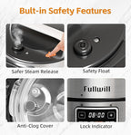 Fullwill Dual-Pot Electric Pressure Cooker,12-in-1 Multi Cooker with 6QT Stainless Steel & 5QT Ceramic Pot,Olla de Presion for Pressure,Rice,Meat Stew,Yogurt Maker
