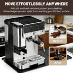 4-in-1 Coffee Maker Mat for Ninja Luxe Cafe Machine ES601 & ES701, Silicone Top Mat + Coffee Bar Mat + Espresso Tamping Mat + Tamping Base -Waterproof Bar Accessories