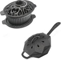 Wood Stove Steamer, Cast Iron Humidifier for Wood Stove, Cast Iron Steamer Pot, Trivet, Lattice Top, Pre-Seasoned, Fireplace Humidifier Cookware Set, All Seasons Cookware Set. (Cast Iron-8)