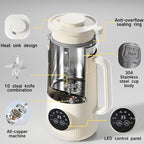 8 in 1 Nut Milk Maker Machine, 35oz（1L） Automatic Soy Bean Milk Maker with 10 Blades, Homemade Almond/Oat/Nut/Juice, Plant-Based Milk Blender, 12H Delay, Self-Cleaning, 2H Keep Warm and Boil Water