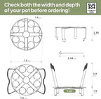 Stackable Egg Steamer Rack Holds 18 Eggs with Handles, Stainless Steel Instant Pot Trivet Fits 6qt/8qt Pressure Cooker, 2-in-1 with Skewers for Grilling