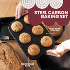 5-piece Baking Set - Versatile and Oven Safe Bakeware Set - Durable Bakeware Set - Baking Cookware - Kitchen Baking Pans, Kitchen Essentials - Baking Pan Set by Roppa
