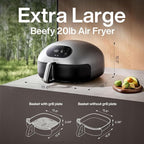 Typhur Dome 2 AI Upgraded Air Fryer, Extra Large Airfryer with Superior Airflow, Self-cleaning Smart Digital Fryer with PFAS free Basket for Quick Easy Meals, Fits a 12" Pizza or 4-Slice Toast