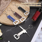uxcell 2 Pcs Wine Opener, Bottle Opener Keychain, Durable Stainless Steel Waiter's Corkscrew, Compact All-In-One Home Bar Tool for Bar, Party, Wedding, Home, Travel, Blue
