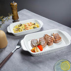Ceramic Au Gratin Dishes, 8 x 5 Small Baking Dish with Handles, Set of 4, 15 Oz Individual Casserole Dishes, Casserole Pans for Lasagna, Pie, Roasting, Kitchen & Home, Oven Microwave Safe