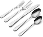 Oneida Silverware Set, Grant 20 Piece Everyday Flatware Set, Service For 4, 18/0 Stainless Steel, Dishwasher Safe, Knives Spoons And Forks Set, Dishwasher Safe, Home And Kitchen (Silver, 20 Pieces)