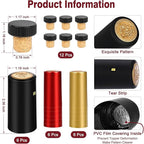 30 Pcs Wine Sealer for Wine Bottles - Bottle Sealer for Cruise, Plastic Heat Shrink Cap & Wood Cork Stopper with Plastic Top