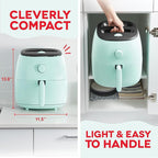 Dash Tasti-Crisp™ Air Fryer - AirCrisp® Technology - Compact Design with Adjustable Temperature Control - Nonstick Fry Basket & Auto Shut-Off Feature - 6 Quarts - Aqua