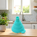 Blue Collapsible Funnel Silicone Material Large Diameter Long Neck Leakage Funnels for Water Liquid Protein Powder Transfer Specialty Tools and Gadgets