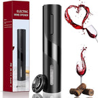 Electric Wine Opener, Battery Operated Wine Bottle Opener, Cordless Automatic Corkscrew with Foil Cutter, Fast Cork Removal, Gift Idea for Wine Lovers, Kitchen Bar Party Restaurant, Black