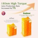 Anybear Cold Press Juicer 200W Masticating Slow Juicer 4.3" Large Feed Chute Fit Whole Fruits Vegetables | Upgraded Auger | Tritan Material | BPA Free | Juice Recipes (Red)