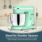 Electric Stand Mixer with 6.5 Quart Bowl, Household Food Mixer 10+p Speeds 660W, Tilt-Head Bread Dough and Cake Mixers with Dough Hook, Whisk, Beater, Splash Guard and Egg Separator (Blue)