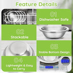 304(18/8) Stainless Steel Mixing Bowls for Kitchen, 8 Pack 7.8" 28.89 fl.oz Metal Mixing Bowls Set Stackable for Baking Serving Cooking Food Prep Storage Dishwasher Safe Lightweight