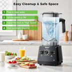 2400W High Speed Countertop Blender, 101oz Large Capacity, BPA-Free, 25000 RPM Blenders for Smoothies, Ice Crushing, Soups, Nut Butters & Baby Food (Gray, 3L)