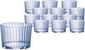 Bormioli Rocco Exclusiva Rum Glasses, Set of 12-7.25 Oz. Sapphire Blue Small Tumblers with Laser-Cut Rim & Shock-Enhanced Edge - Compact Star Glass Cups for Spirits & Mixed Drinks - Italian Made