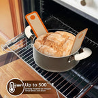 Silicone Bread Sling for Dutch Oven, Non-Stick & Easy to Clean Bread Baking Mat Set, 2 Pcs Reusable Bread Sling with Long Handle to Transfer Sourdough (Orange, Oval and Round)