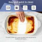 ACMLIFE Ceramic Casserole Dish with Lids for Oven, Large Baking Dish with Lid and Small Ceramic Casserole Dishes with Lid, Bakeware Set Baking Pan Lasagna Pan with Lids & Handles 4 Pcs Set (13x8 Inch+ 8x6 Inch, 2.01 Quart+0.85 Quart, Blue and White), C...