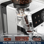 CM1620 Espresso Machine with Built-in Burr Grinder, 20 Bar Bean-to-Cup Espresso Maker with 44 Grind Settings & Steam Wand, Touchscreen Coffee Machine for Latte, Cappuccino & Iced Coffee