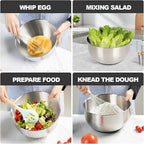supernal 5.3Qt Salad Spinner Lettuce Spinner with Stop Button Vegetable Dryer Fruit Washer Chopper Bowl Non-Slip Base Dishwasher Safe Fruit Washing Bowl with Strainer Clear Lid & Drainage Hole Black