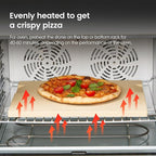 Pizza Stone, 12"x12" Square Pizza Stone for Oven Grill BBQ, Cordierite Baking Stone for Bread & Pie, Unique Built-in 4 Handles Cooking Stone