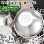 8PCS Mixing Bowls with Lids Set - 5 Nesting Mixing Bowls, 3 Grater Attachments, Lids, Stainless Steel Mixing Bowls for Mixing & Serving, Size 1.5/2.1/3.5/4/4.5 QT, Black