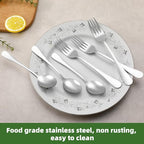 36 Pcs Forks and Spoons Silverware Set, Food Grade Stainless Steel Flatware Cutlery Set for Home, Kitchen and Restaurant, 18 Dinner Fork(8") and 18 Teaspoon(6.7"), Mirror Polished, Dishwasher Safe