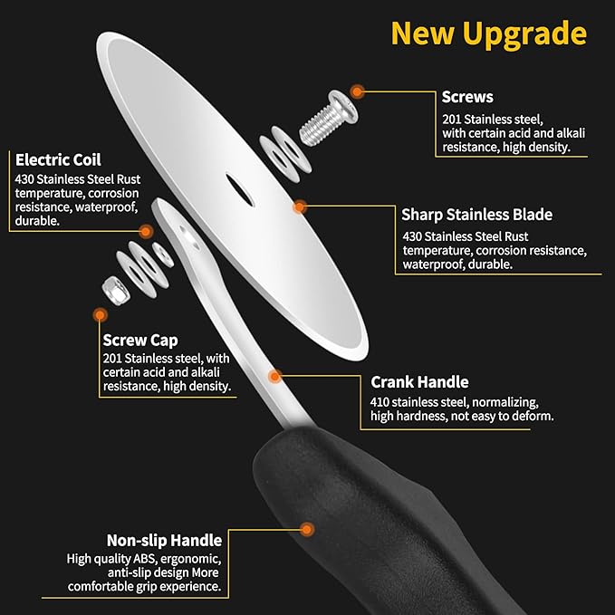 Yinghezu Pizza Cutter Wheel, Stainless Steel Slicer, 9.33-Inch Super heavy 173g, Sharp funny Classic Cutters, Kitchen Gadget with finger guard protects, For Pizza Lovers for easy dishwasher cleaning