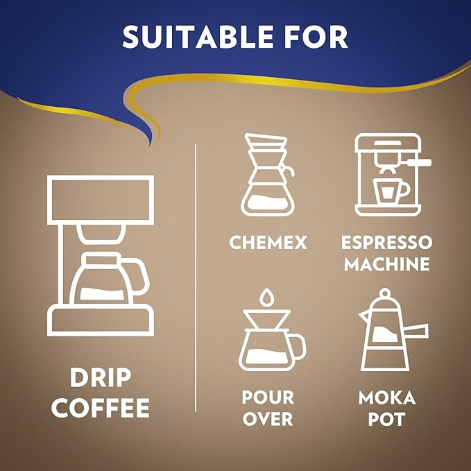 Lavazza Super Crema Ground Coffee, Medium Roast, Arabica and Robusta Blend, 32 oz Bag (Pack of 6)