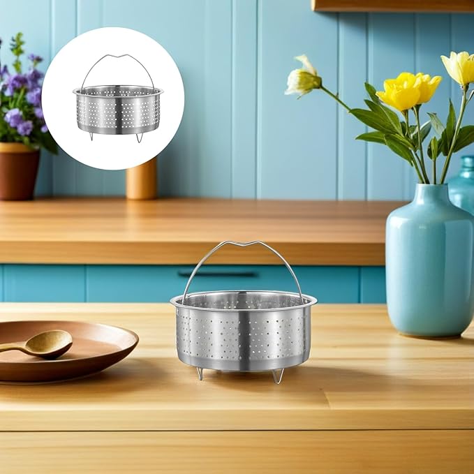 DOITOOL Stainless Steel Steamer Basket for Pot, 7.08inch/18cm Vegetable Steamer Basket Insert Steaming Rack with Handle, Vegetables Fruit Strainers and Colanders for Home Kitchen Cooking