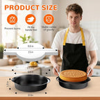 9 Inch Round Cake Pan with Handle, 3PCS Nonstick Cake Pans with 100 PCS Parchment Paper