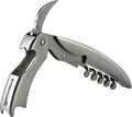 Swissmar 1-Step Corkscrew – Stainless Steel Waiter’s Corkscrew with Serrated Foil Cutter – Easy Cork Removal Tool for Wine Bottles – Dual Bottle Openers – Works on Natural & Synthetic Corks